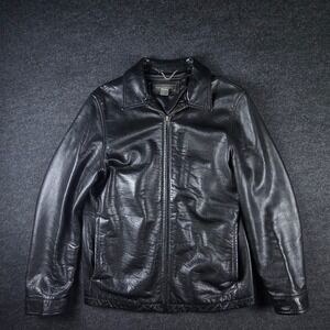 Vtg 90s Banana Republic Men's Genuine Leather Jacket Motorcycle Biker Size S